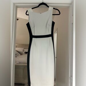 Calvin Klein Black and White Midi Dress